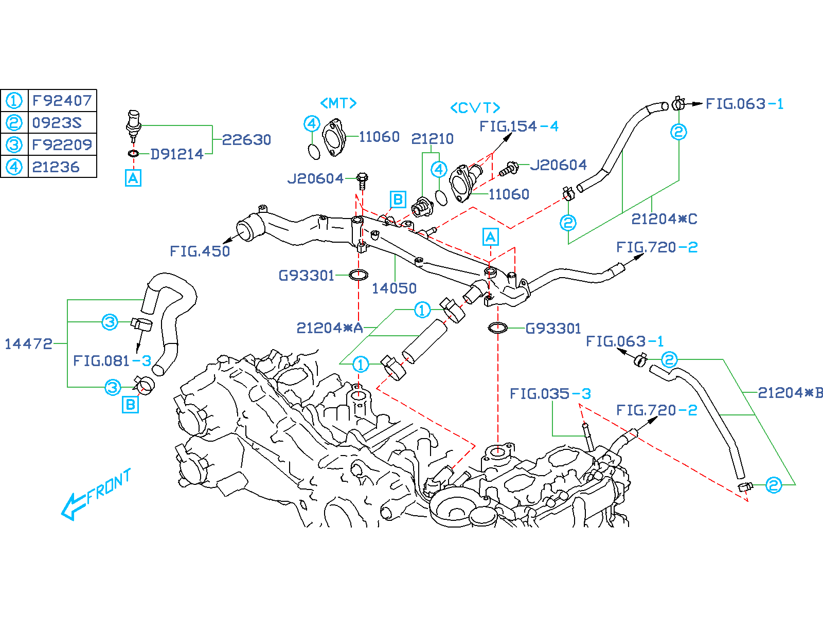 Subaru Forester Pipe Complete Water Cooling Coolant Bypass