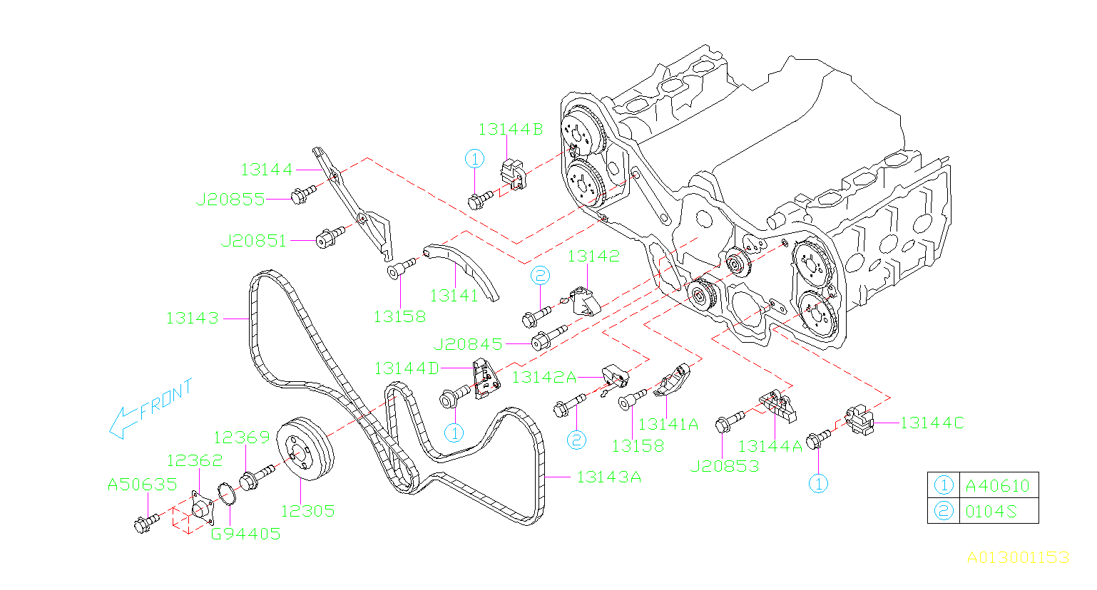 Subaru Legacy Engine Timing Chain Tensioner. Cooling, CAMSHAFT, BELT