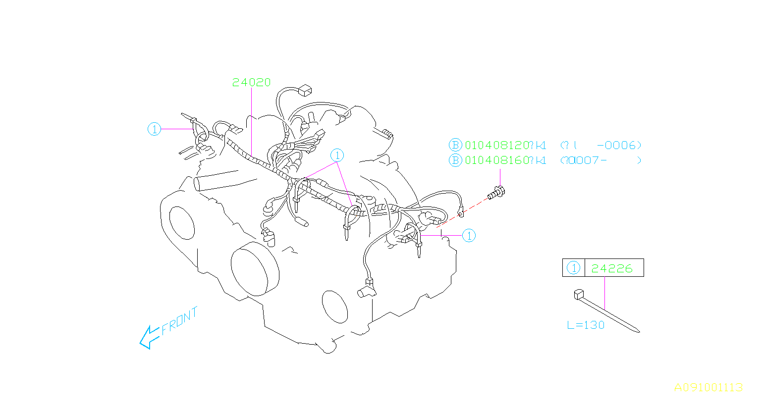 Subaru Legacy Engine Wiring Harness - 24020AC81A | Heuberger Subaru