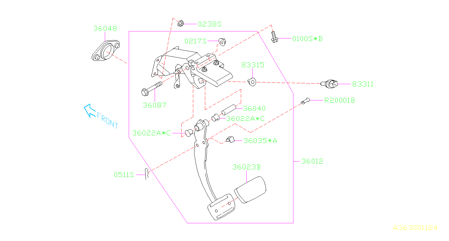 subaru pedal diagram shirt