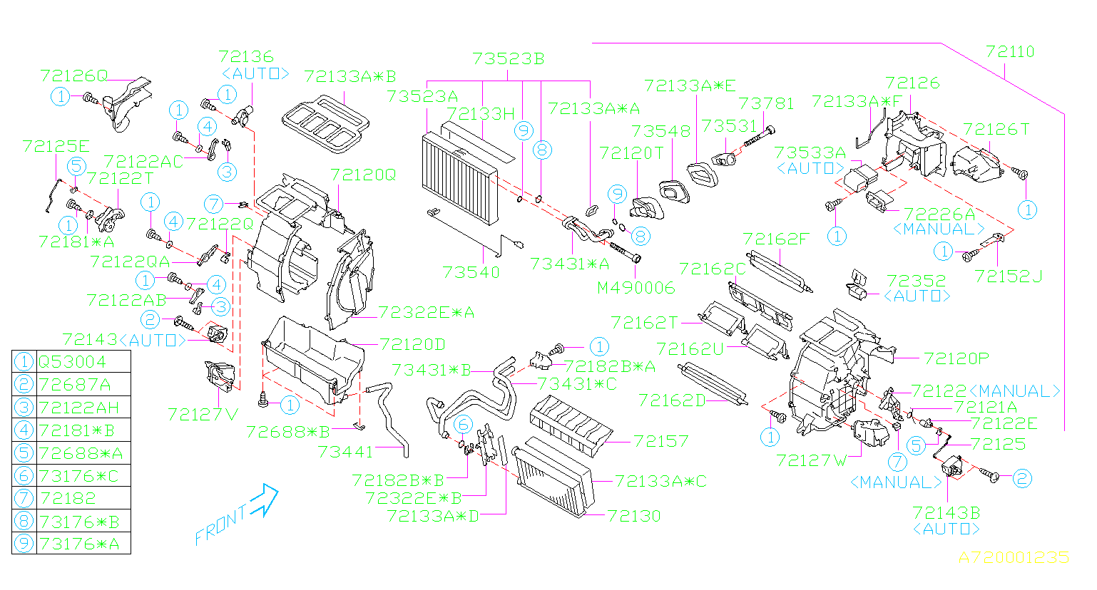 Subaru STI Hvac heater core clip - 72182FG000 | Heuberger Subaru