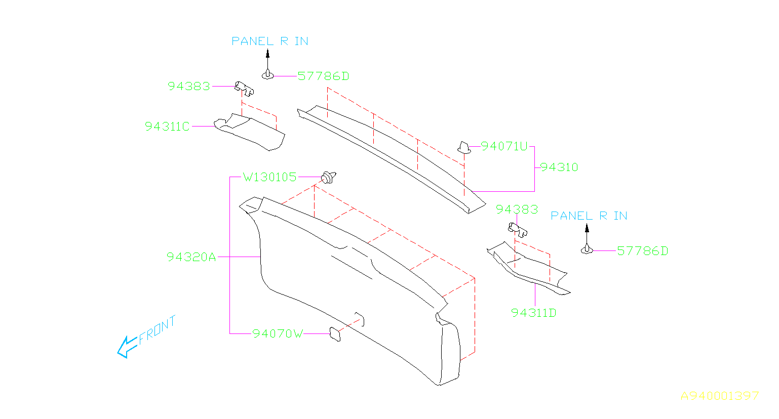 Subaru Crosstrek Trim Panel Tailgate (Rear Gate). Trim Panel R GLWR ...