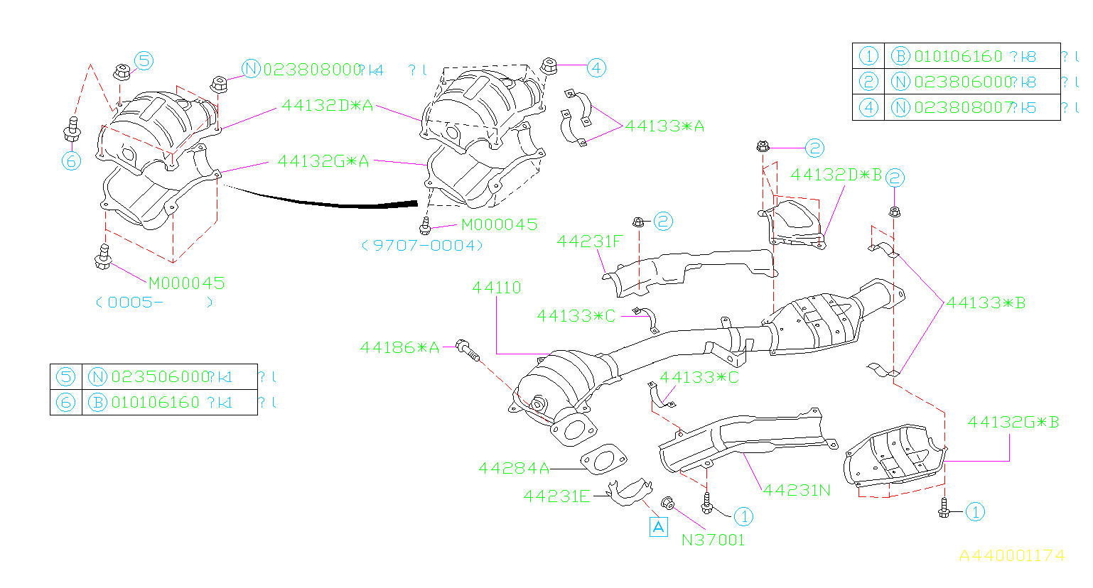 Subaru Forester Catalytic Converter Heat Shield (Upper) - 44131AE180