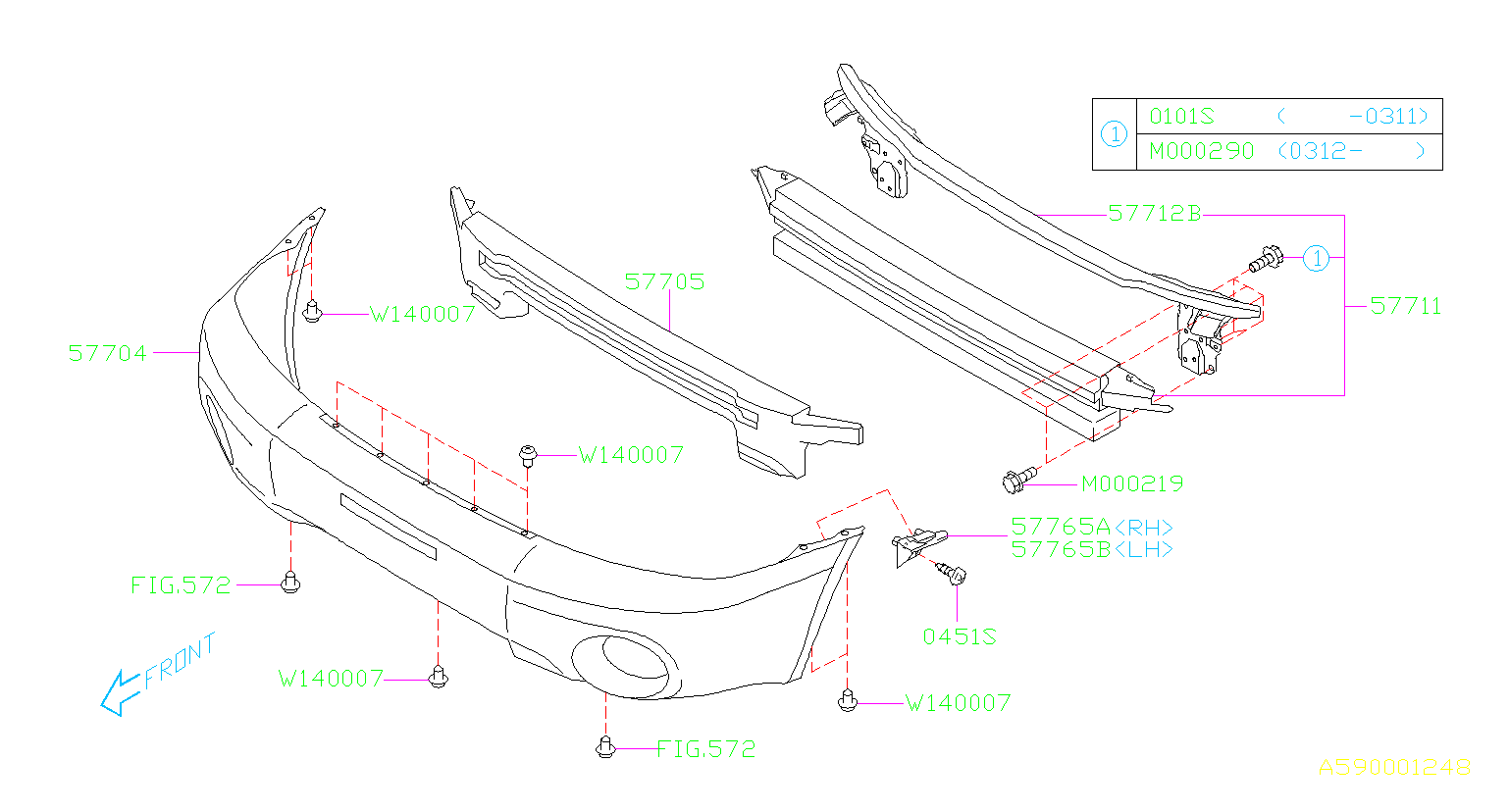 Subaru Forester Bumper Cover Reinforcement (Front, Upper). Beam ...