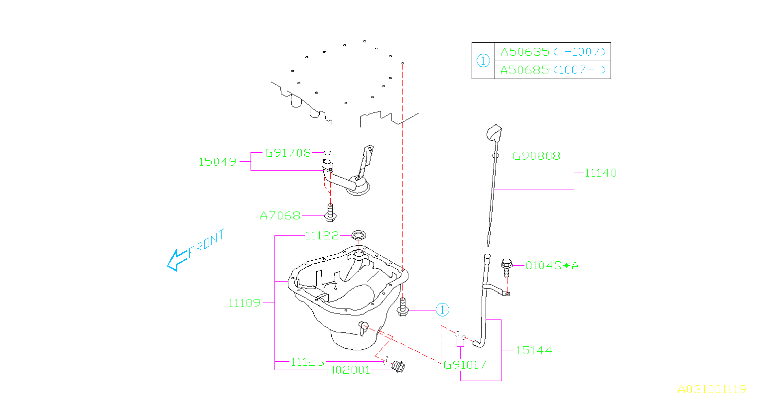 Subaru Forester Engine Oil Dipstick Tube - 15144AA100 | Heuberger