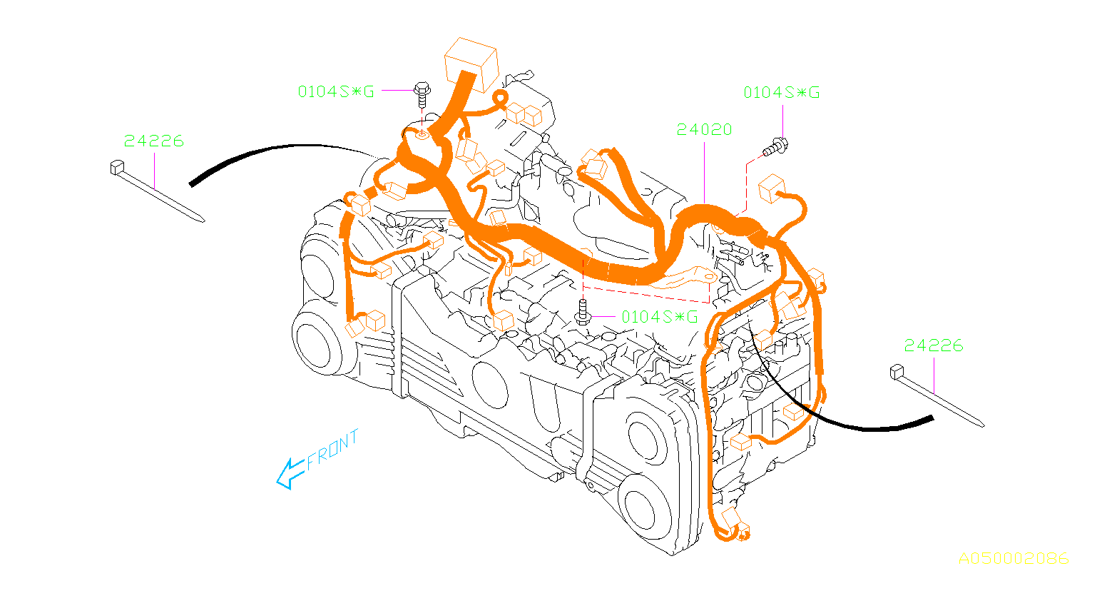 Subaru STI Engine Wiring Harness. Wiring harness used for  