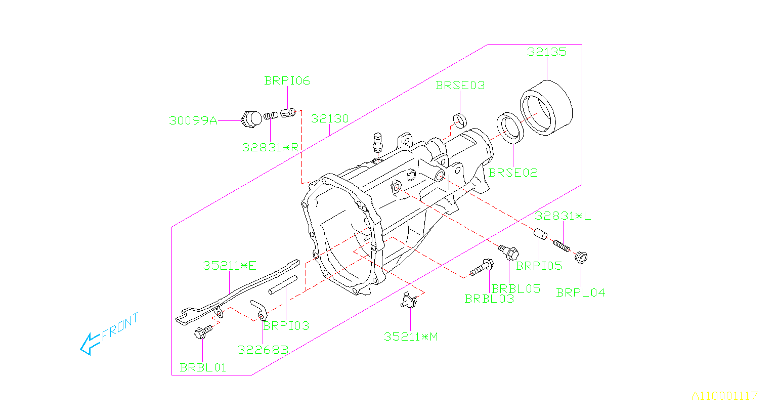 17009AA040 Subaru Manual Transmission Output Shaft Seal Heuberger